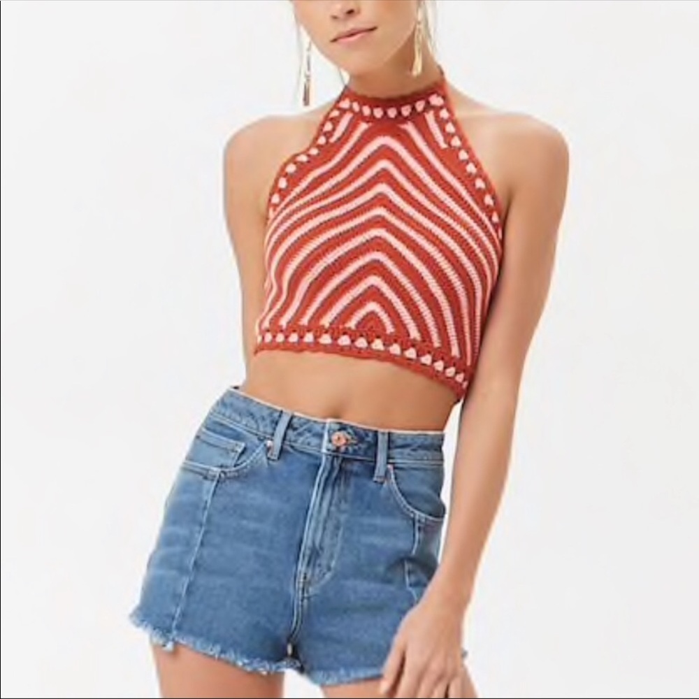 FOREVER 21 crochet halter top